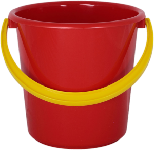 Plastic red bucket PNG image-7770